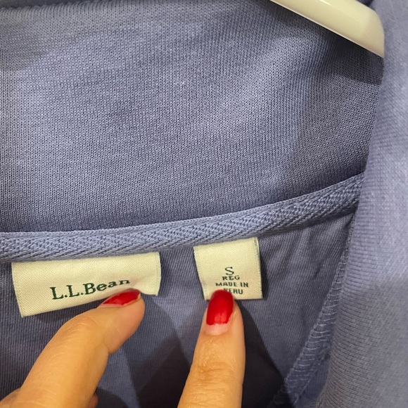 L.L. Bean Quilted Quarter-Zip Pullover in Purple - Picture 7 of 8